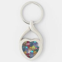Owl in crown keychain