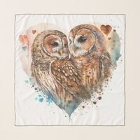 Barred Owls in love Scarf