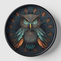 Mandala Owl #1 Clock