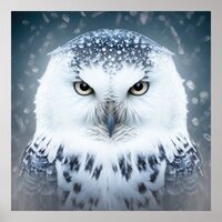 Snowy Owl Ice Stare Poster