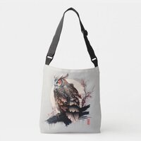 Japanese Samurai Owl Crossbody Bag