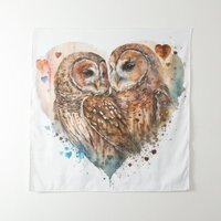 Barred Owls in love Tapestry
