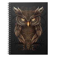 Ornate Tribal Owl Notebook