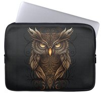 Ornate Tribal Owl Laptop Sleeve
