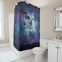 Galaxy Owl Shower Curtain