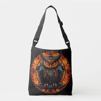 Fiery Mandala Owl #3 Crossbody Bag