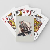 Japanese Samurai Owl Playing Cards
