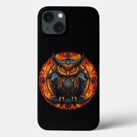 Fiery Mandala Owl #3 iPhone 13 Case