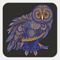 Lapis Paisley Owl Square Sticker