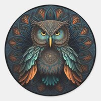 Mandala Owl #1 Classic Round Sticker