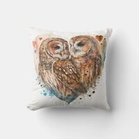 Barred Owls in love Throw Pillow