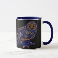 Lapis Paisley Owl Mug