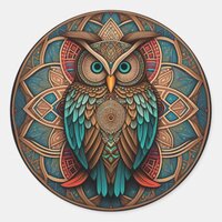 Mandala Owl #2 Classic Round Sticker