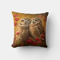 Burrowing Owls in Love Throw Pillow