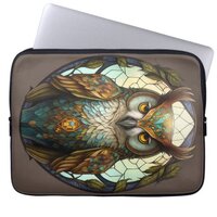 Stained Glass Owl 1 Laptop Sleeve