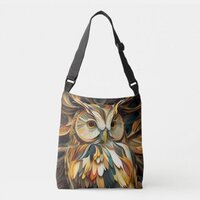 Paper Marbling Owl #1 Crossbody Bag