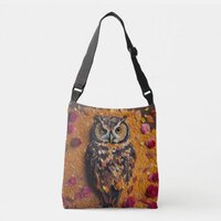 Flower Petal Owl #2 Crossbody Bag