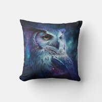 Galaxy Owl Throw Pillow