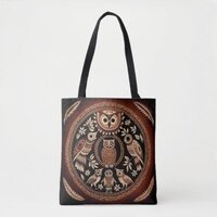 Warli Style Owls Tote Bag