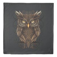 Ornate Tribal Owl Duvet Cover