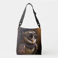 Steampunk Barn Owl Crossbody Bag