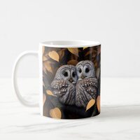 Cuddling Ural Owls Coffee Mug