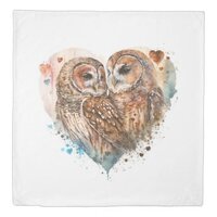 Barred Owls in love Duvet Cover