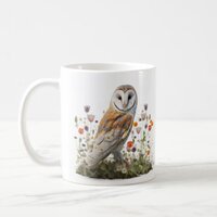 Floral Barn Owl Coffee Mug