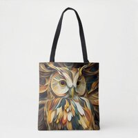 Paper Marbling Owl #1 Tote Bag