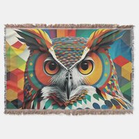 Pop Art Owl #2 Throw Blanket