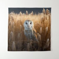 Barn Owl in field Tapestry