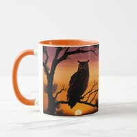 Owl Sunset Silhouette  Mug