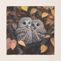 Cuddling Ural Owls Scarf