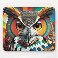 Pop Art Owl #2 Mouse Pad