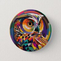 Pop Art Owl #1 Button