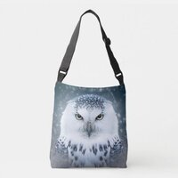 Snowy Owl Ice Stare Crossbody Bag