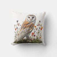 Floral Barn Owl Pillow