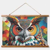Pop Art Owl #2 Hanging Tapestry