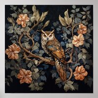 Owl Fabric Design #1 Poster