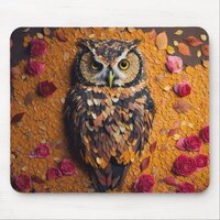 Flower Petal Owl #2 Mouse Pad