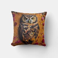 Flower Petal Owl #2 Throw Pillow