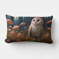 Mushroom Owl Lumbar Pillow
