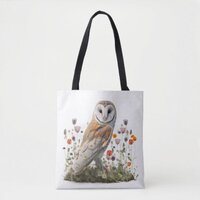 Floral Barn Owl Tote