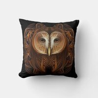 Fractal Owl #1 Throw Pillow