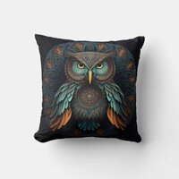 Mandala Owl #1 Throw Pillow