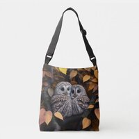 Cuddling Ural Owls Crossbody Bag