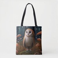 Mushroom Owl Tote Bag