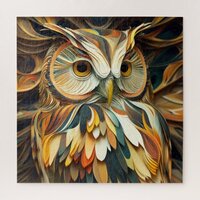 Paper Marbling Owl #1 Jigsaw Puzzle
