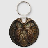 Clockwork Owl Keychain