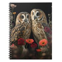 Short-eared Owls in love notebook